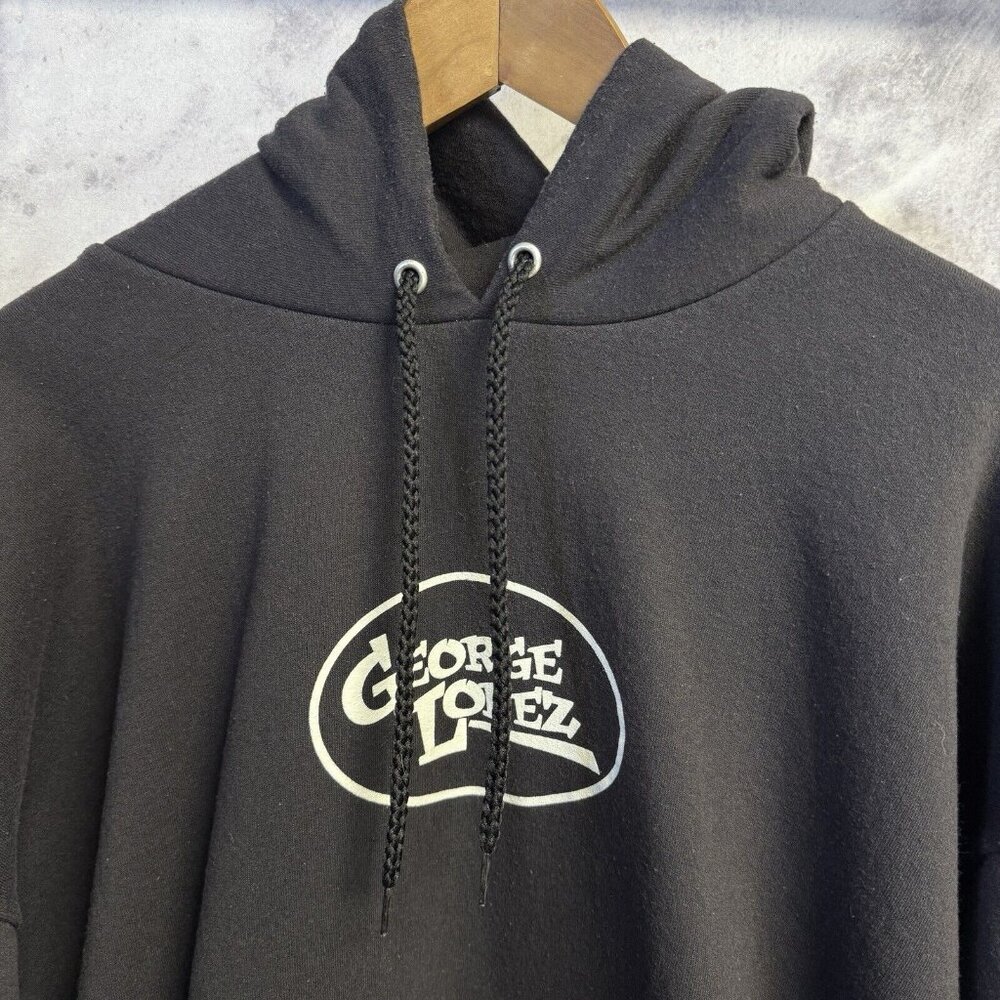Vintage George Lopez Hoodie Mens 2XL Black Comedy Comedian Sweatshirt